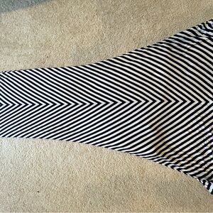 Navy and White Striped Skirt